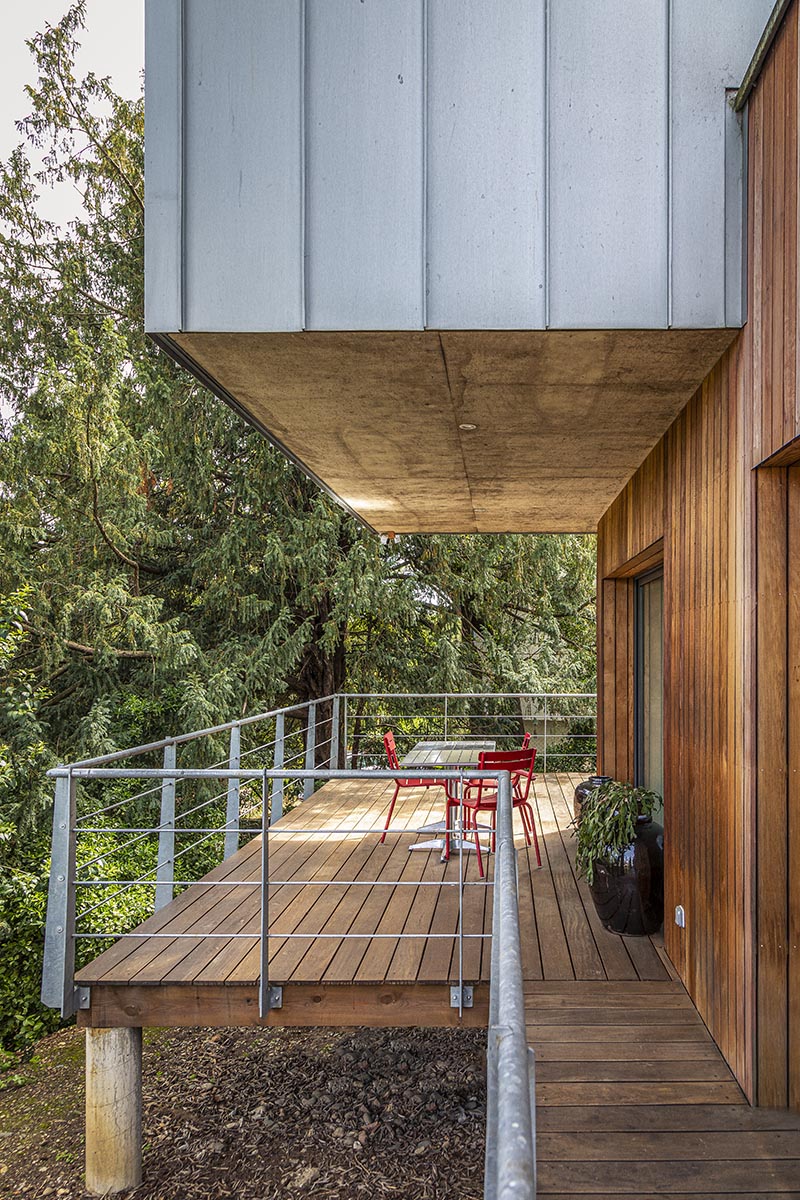 FGHM architectes - maison bois dans les arbres à Blagnac